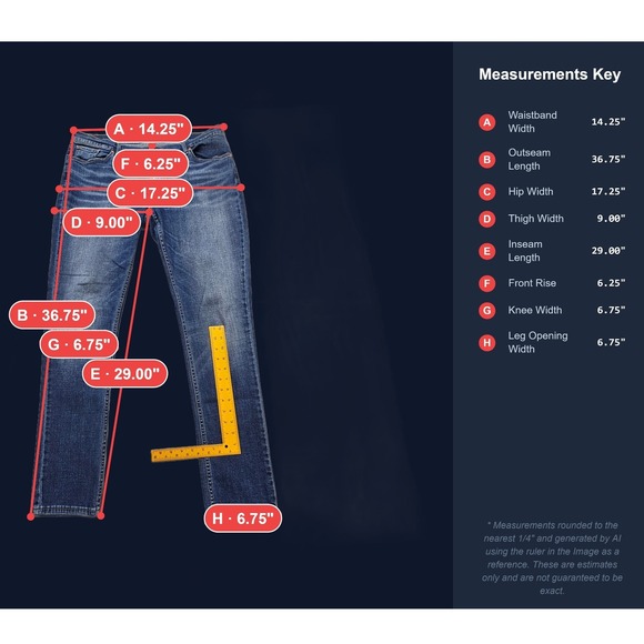 Levi's 524 Skinny Jeans Women's Size 15 Blue Denim Mid Rise Stretch 500 Series - Picture 3 of 7